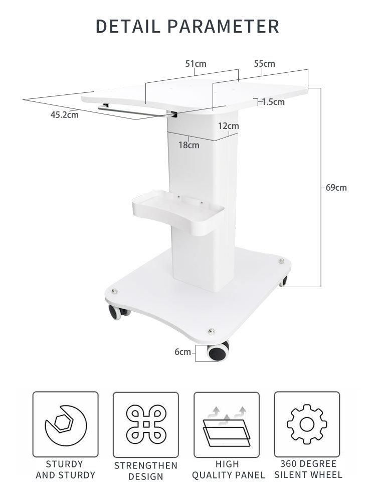 Beauty Salon Used Trolley Cart for Beauty Machine Stand with Roller