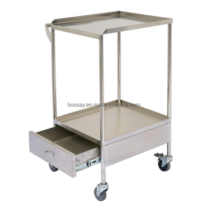Hospital Medical Trolley Stainless Steel Assemble Small Surgical Cart Rescue Instrument Change Vehicles