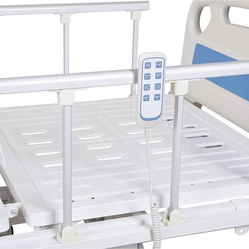 FDA Certified Hospital Medical Nursing Bed ABS Electric Two Three Five Functions Foldable Bed with Bedside Cabinet and Mattress and Infusion Stand