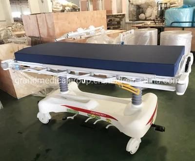 Advanced FDA Approved Manual Stretcher with Hydraulics Gas Spring Back up Emergency Ambulance Transfer Stretcher Bed Hospital Equipment Price