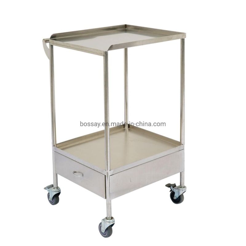 Hospital Medical Trolley Stainless Steel Assemble Small Surgical Cart Rescue Instrument Change Vehicles