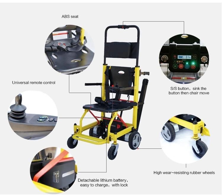 Portable Foldable Emergency Stair Climbing Electric Wheelchair