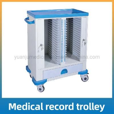 ABS Medical Hospital Medical Record Trolley Patient File Cart with Two Lines Medical Record Cart