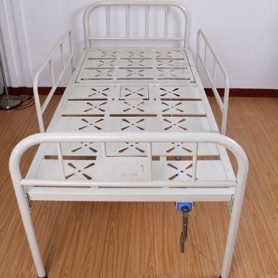 1 Function Adjustable Medical Manual Patient Nursing Hospital Bed with Casters