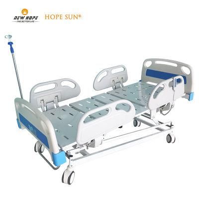 HS5108 Five 5 Functions 4-leaf Electric Powered Medical ICU Nursing Bed with Years Warranty