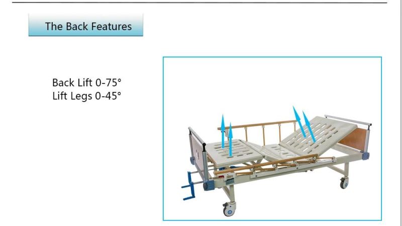 Wooden Color 2 Crank Medical Hospital Bed Bc02-2b