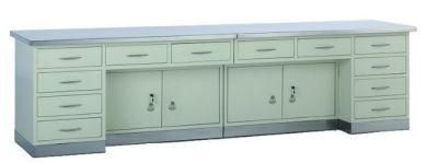 Hot Selling Hg-4 Hospital Table Composite Working Table with Stainless Steel Top &amp; Base, Large Storage Capacity