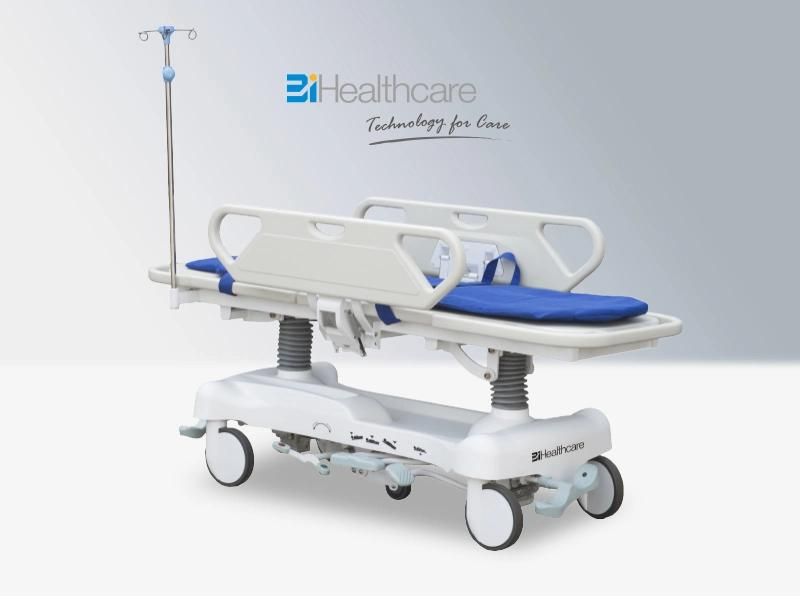 Hydraulic Medical Equipment Hospital Stretcher Trolley with Oxygen Cylinder