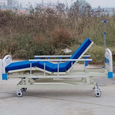 High Quality Stainless Steel Nursing Equipment Patient Manual Multi-Function Hospital Bed