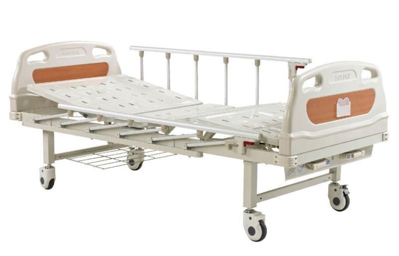 Hospital Furniture Manufacturers 2 Functions Two Cranks Manual Medical Bed