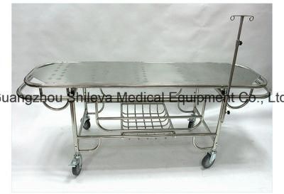 Hospital Stainless Steel Emergency Patients Transfer Transport Trolley