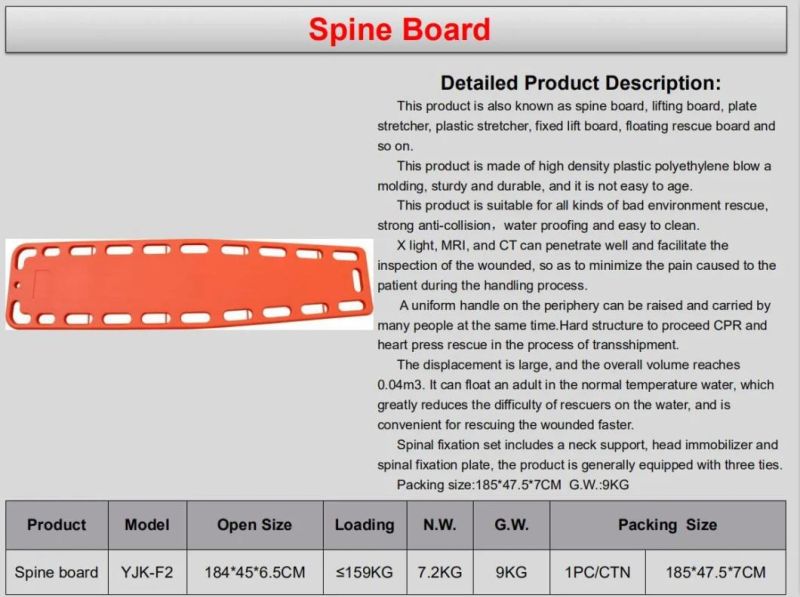 Spine Board Folding Spine Plate Material Plastic Hospital Plate-Type Stretcher