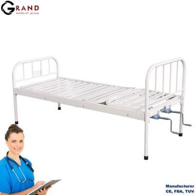 Manual Hospital Bed/Medical Bed/Patient Bed with Stainless Steel Head &amp; Foot Boards Cheapest