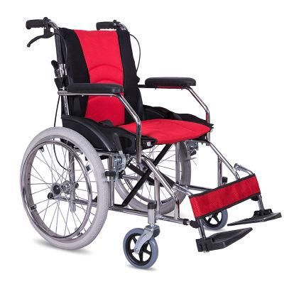 Economical Hospital Furniture Medical Equipment Aluminum Folding Manual Wheelchair (UL-22MD02)