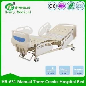Three-Crank Manual Hospital Bed for Medical Patients