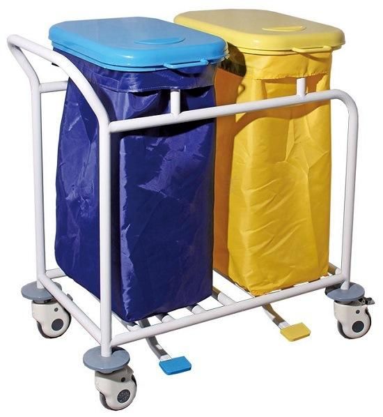 Hospital Medical Steel Powder Coated Linen Dirty Cart, Trolley (PW-710)