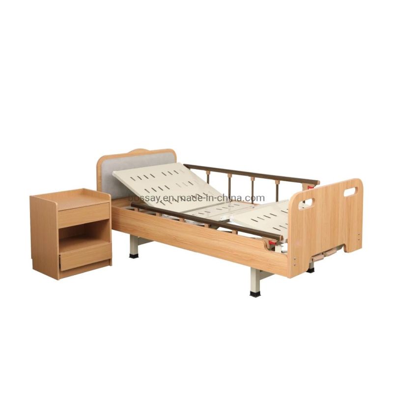 Hospital Furniture Two Function Electric Nursing Homecare Wooden Medical Bed