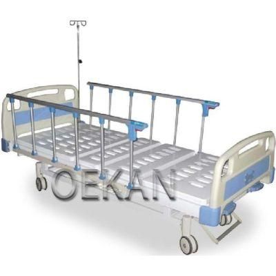 High Quality Hospital Clinic Furniture Height-Adjustable Movable Multi-Functional Medical ICU Bed with Infusion Rod