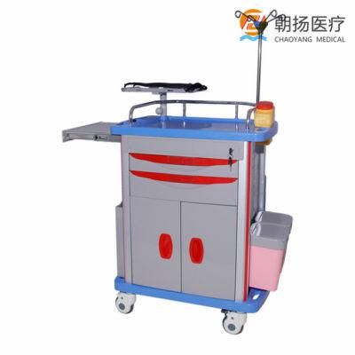 High Quality Movable Hospital Medical ABS Plastic Trolley Emergency Crash Cart for Sale Cy-D409