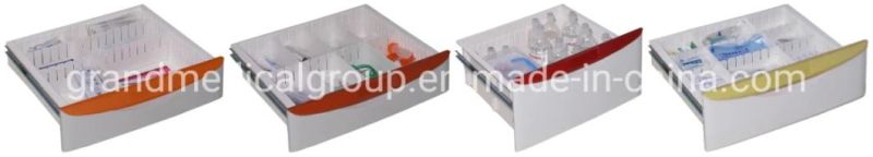 China Surgical Equipment Manufacturer Five Drawers Healthcare ABS Aluminum ICU CPR Emergency Crash Cart Trolley Medical Hospital Trolley Supplier