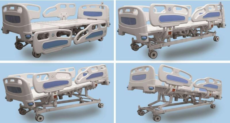 5 Function Folding Adjustable Clinic Electric Medical Nursing Patient Hospital Bed with Casters