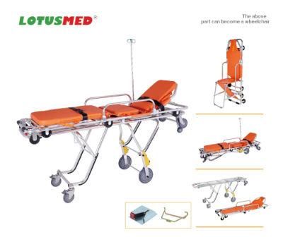 Lotusmed-Stretcher-010131-F Aluminum Alloy Full Automatic Emergency Ambulance Stretcher with Varied Position