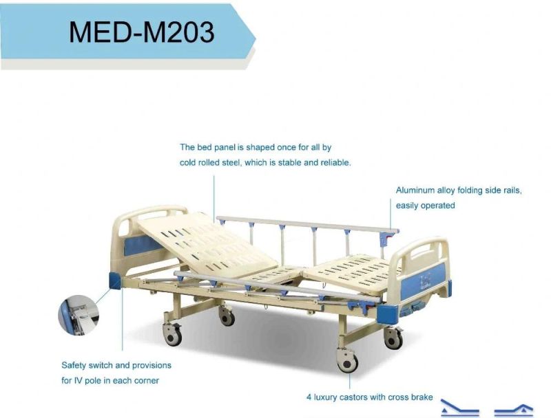 Semi-Fowler Two Function Medical Hospital Furniture Manual Bed