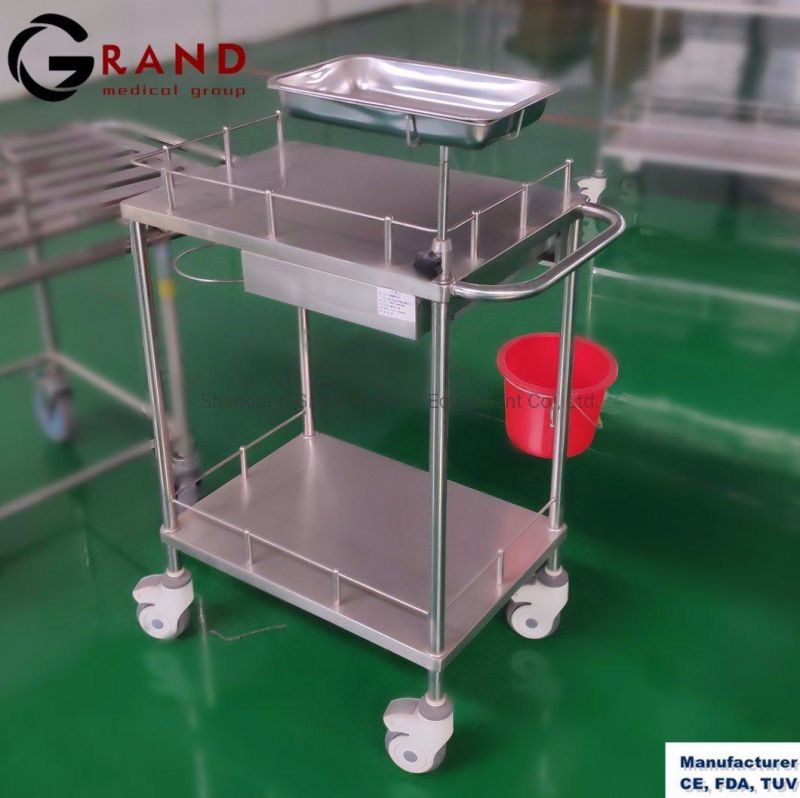 Medical Trolley Utility Cart Stainless Steel Hospital Cart