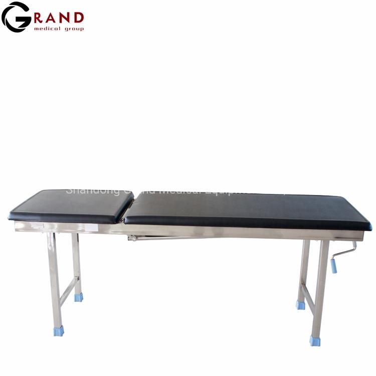 Surgical Table Operating Theater Table Manual Medical Examination Bed Couch, Stainless Steel Semi-Fowler Examination Table with Backrest Surgical Instrument