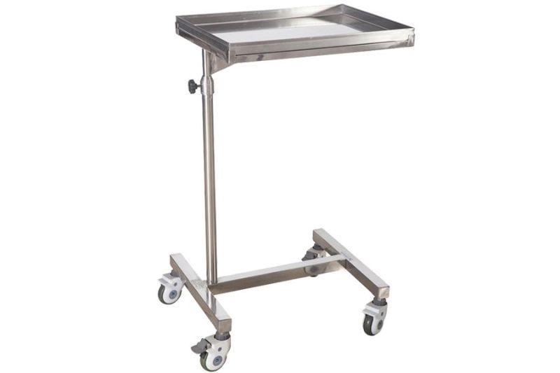 Hospital Medical Mobile Stainless Steel Mayo Table Stand Instrument Trolley