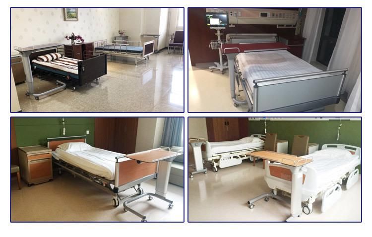 Low Price Rotating Table-Top Adjustable Medical Furniture Wooden Hospital Overbed Table /Hospital Dining Table Used in Patient Rooms