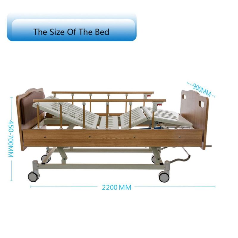 Central Control Brake Manual Hospital Beds with 3 Function Bc03-1c