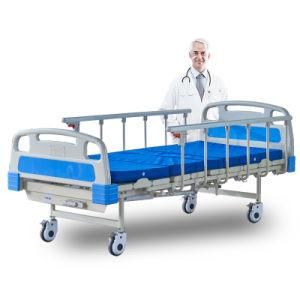 Medical Aluminum Side Rail ICU Bed with Backrest Lifting Function