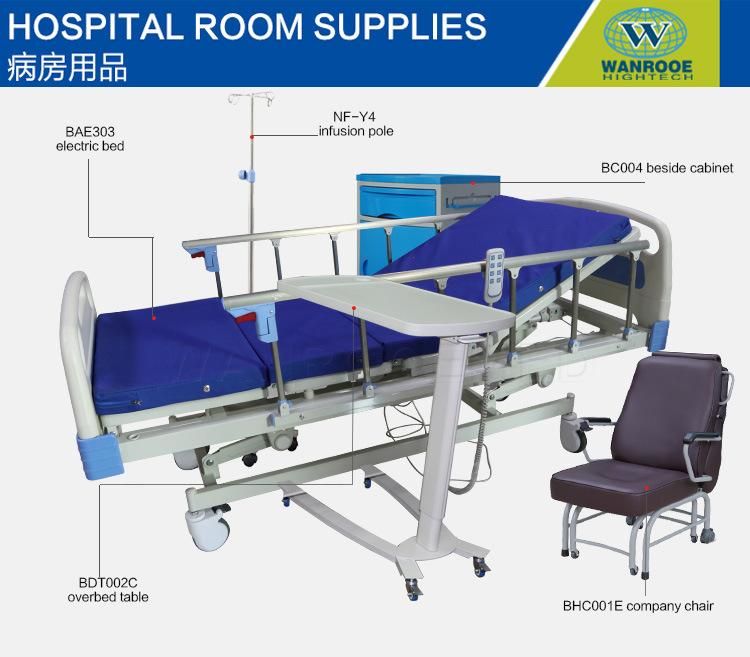 Bae303 Hospital Furniture 3 Functions Electric Medical Adjustable Patient Nursing Bed