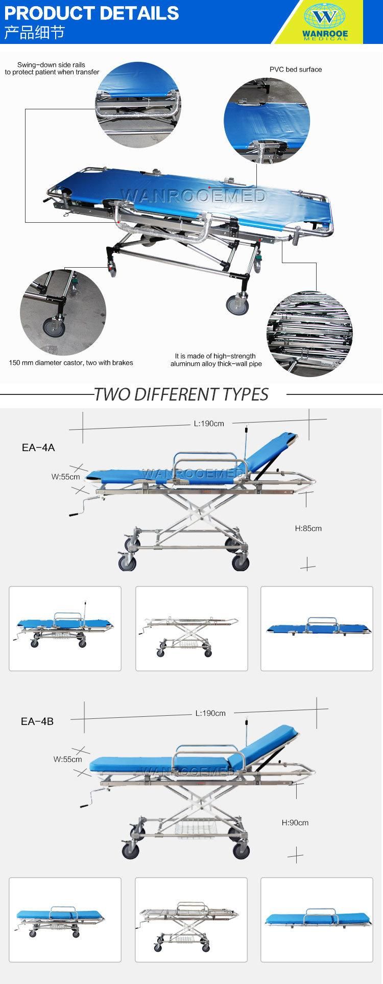 Ea-4A Hospital Patient Folding Emergency Bed with Transfusion Pole