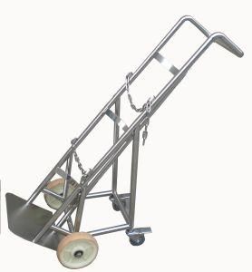 Hospital Furniture Medical Stainless Steel Oxygen Cylinder Trolley