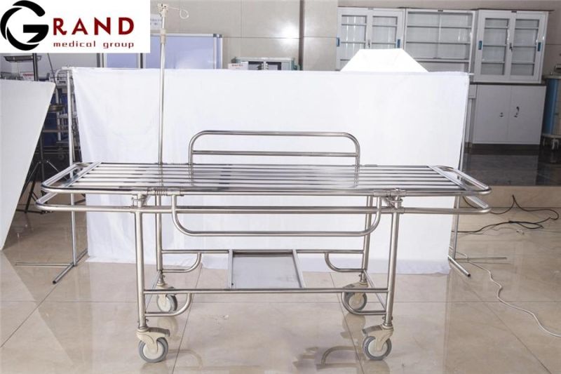 B29 Double Layer Pure Stainless Steel 1type Delivery Cart 304 Medical Appliances Stainless Steel Surgical Instrument Trolley with Fence Multipurpose Cart