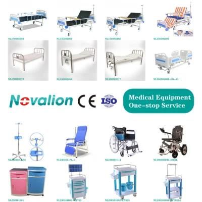 Medical/Patient/Nursing/Fowler/ICU Bed Manufacturer ABS Two Cranks Manual Hospital Bed with Mattress and I. V Pole