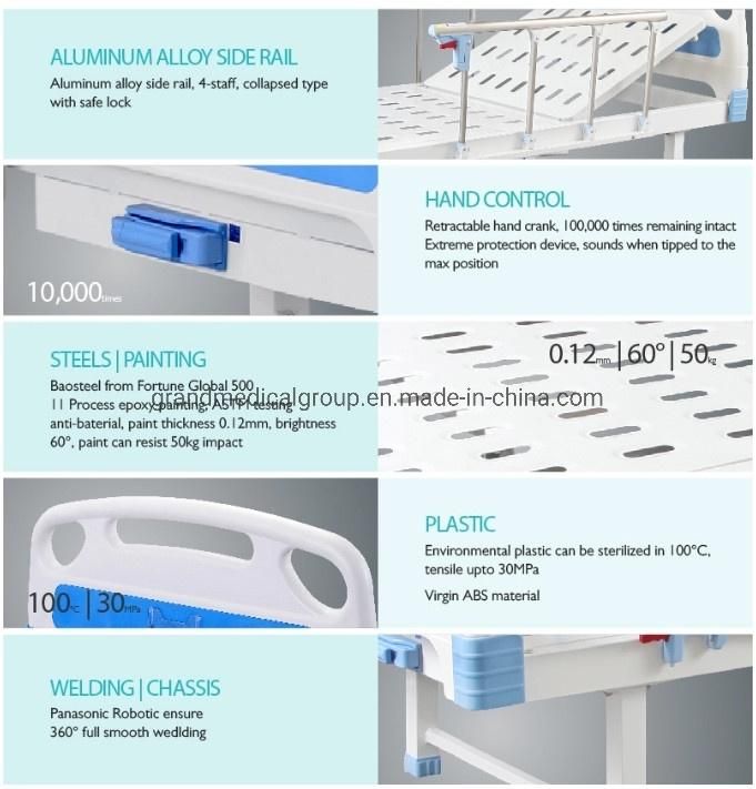 Manual-Adjustment Factory Price Hospital Patient Bed Hospital Equipment Home Care