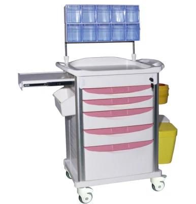 High Quality ABS Anesthesia Cart Hospital Cart Emergency Trolley for Medical Nursing Equipment on Sale