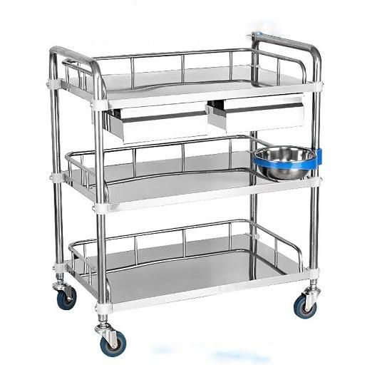 Medical Stainless Steel Instrument Hospital Trolley (PW-803)