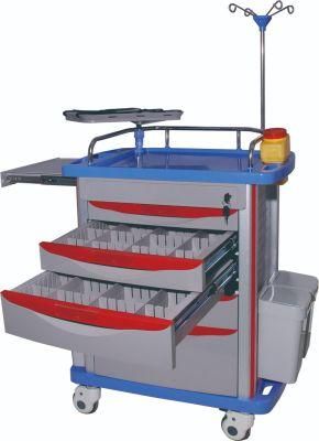 Chinese Manufacturer Hospital Equipment Medical Emergency Trolley for Instrument