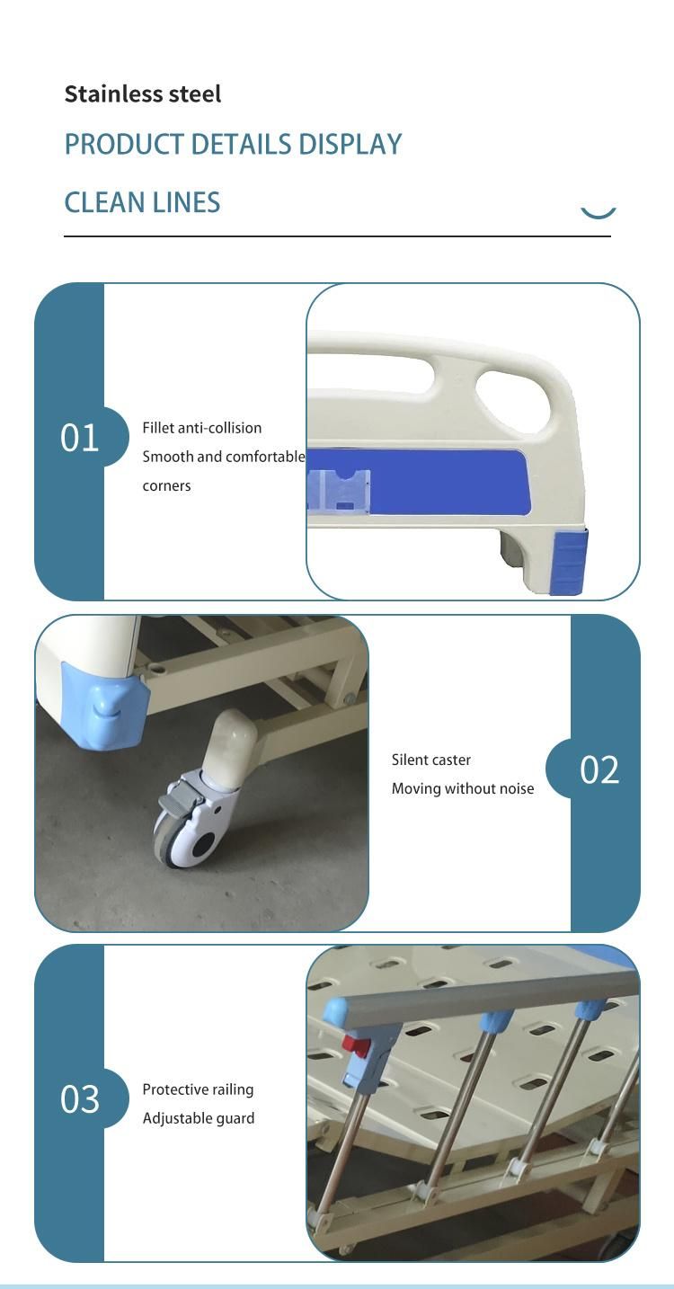 High Quality Medical Manyal Multi Funcitons Turn Nursing Folding ICU Patient Electric Hospital Nursing Bed