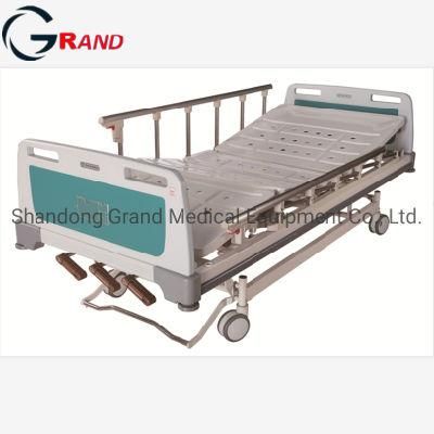 Hospital Furniture High Quanlity Three-Function Medical Three Crank Manual Patient Bed for Hospital