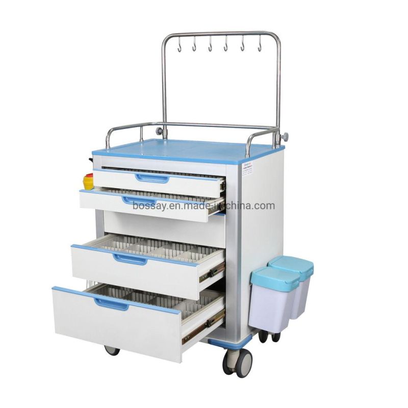 Hospital Instrument Trolley Medical Injection Trolley with Drawers