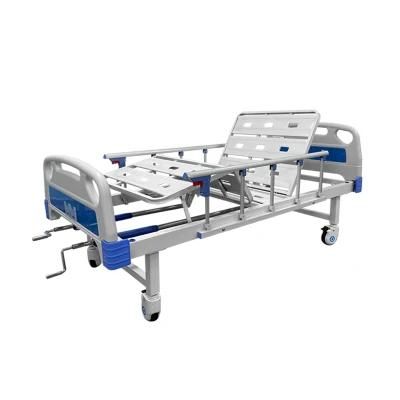 Hot Sell High Quality 2 Crank Manual Medical Hospital Bed for Patient Nursing