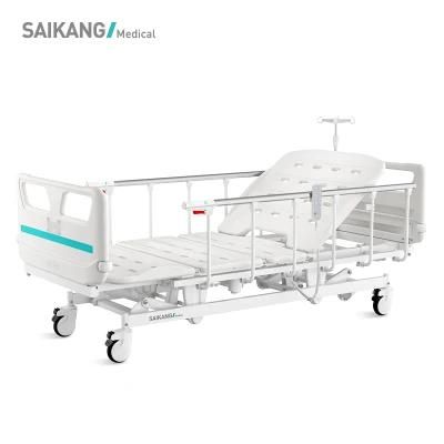 V8w5c Saikang Stainless Steel Siderails 5 Function Adjustable Electric Clinic ICU Hospital Bed with Infusion Pole