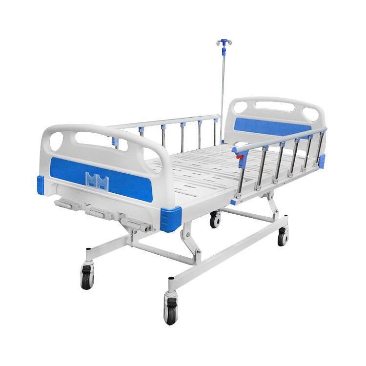 A03-2 Metal 3 Crank 3 Function Adjustable Medical Furniture Folding Manual Patient Nursing Hospital Bed with Casters