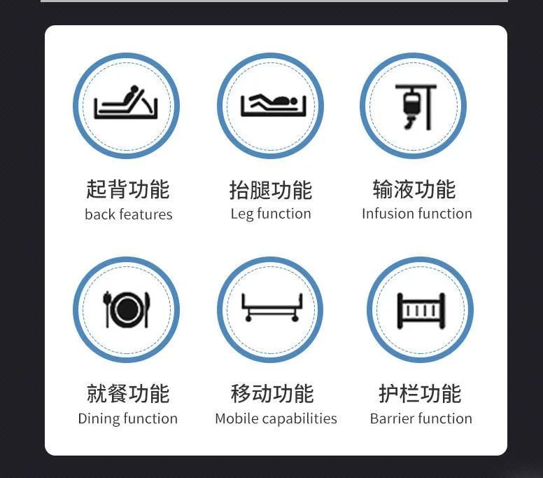 Single and Double Bed Household Single and Double Swing Back and Legs Multifunctional Turn Over Nursing Bed for Elderly Disabled Patients