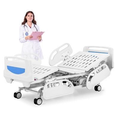 B6c Electric Adjustable ABS Hospital Medical Bed with Casters for Patient